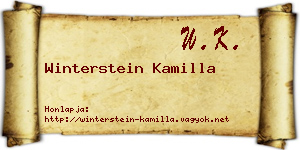 Winterstein Kamilla névjegykártya